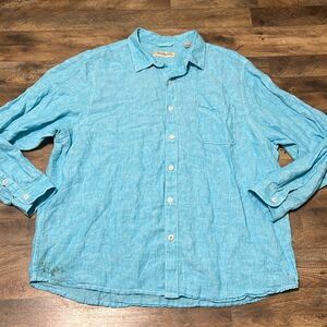 Tommy Bahama linen long sleeve button down shirt size XXL